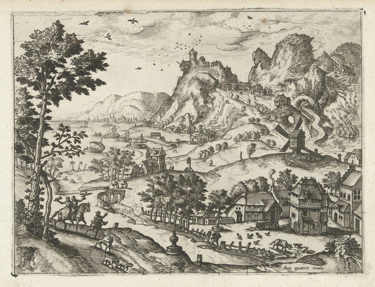 Falconry by Joannes van Doetechum (I) (1530-1605) (attributed to) (print maker)
