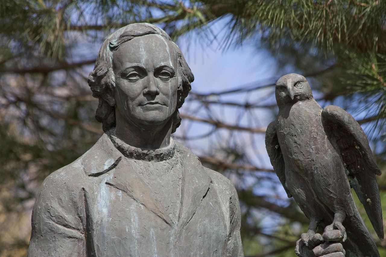 Spanish falconer and wildlife conservationist Felix Rodrigues de la Fuente (1928-1980) - monument in