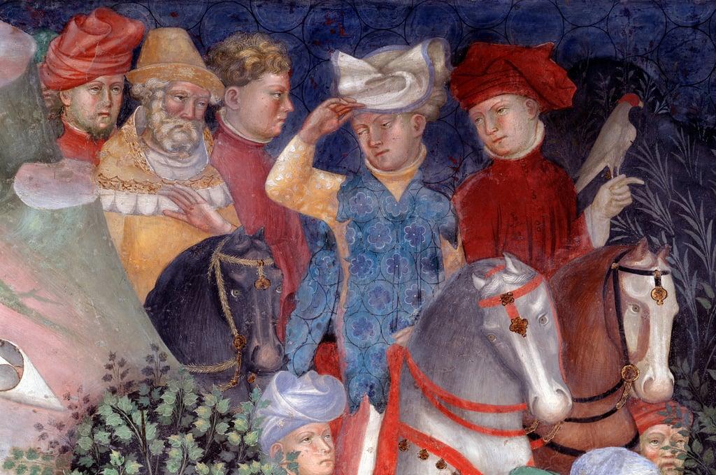  The predication of st John Baptist to the crowds, detail (Fresco) by Lorenzo Salimbeni (1374-1420)