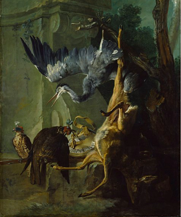 Return from hunting with a dead deer by Jean-Baptiste Oudry (1686-1755)